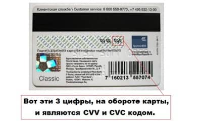 CVC CVV код